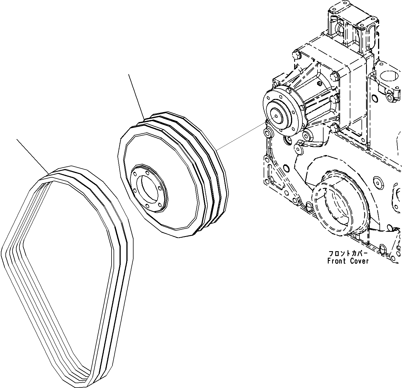 V-belt, a Set of 3 Belts, 1650mm 04122-22265 KOMATSU