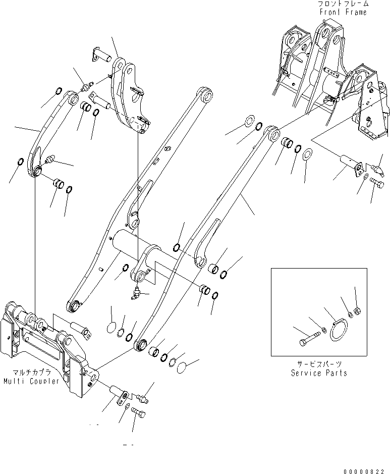 BELL CRANK ASS'Y 418-70A-3041 KOMATSU