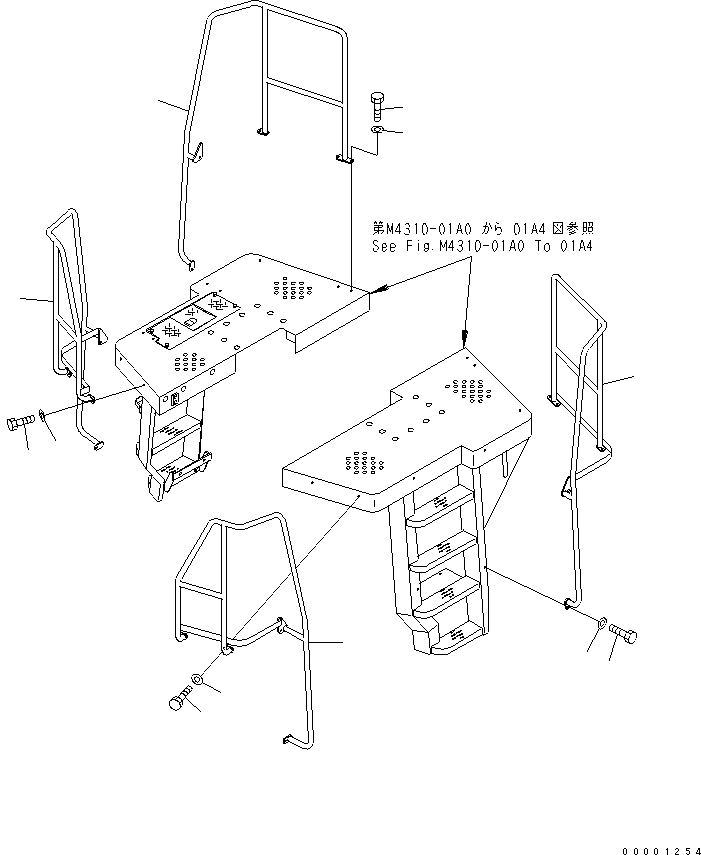 HANDRAIL,REAR, R.H. 426-54-25142 KOMATSU