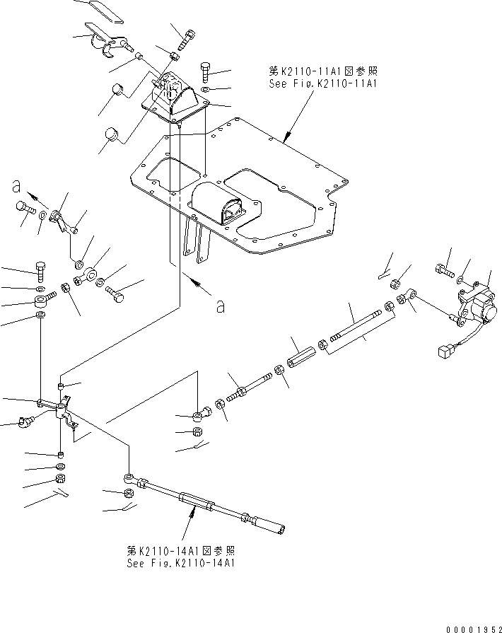 гайка с левой резьбой 01508-40805 KOMATSU