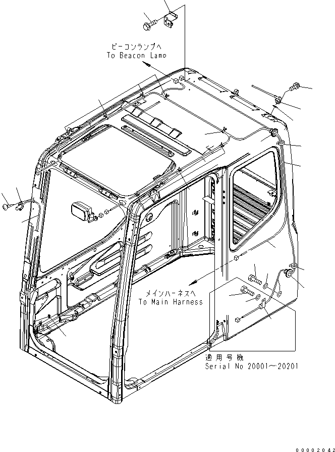 CAB ASS'Y¤ QUARRY,(W/O SPEAKER¤ RELEASE LEVER) (20Y-54-01240) KOMATSU