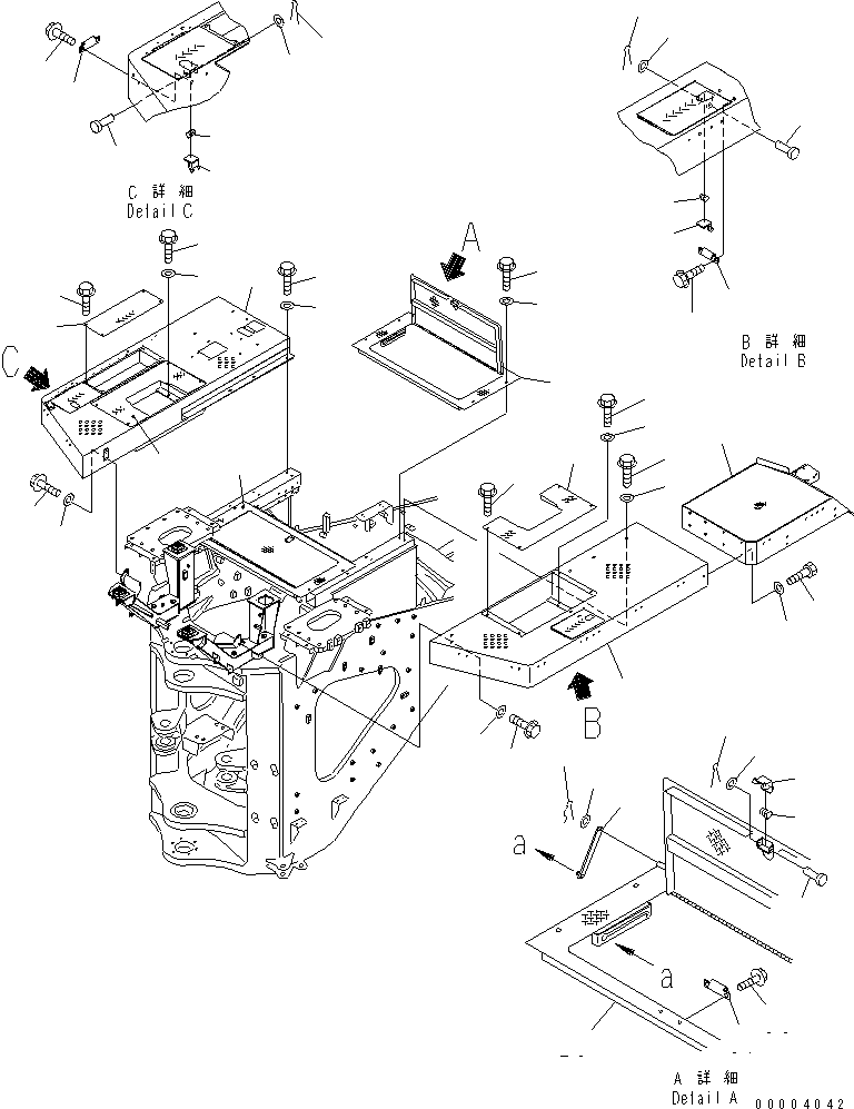 FLOOR FRAME,R.H. 427-S05-4722 KOMATSU