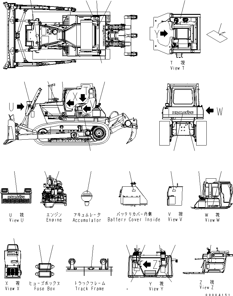 Plate, Notice, Engine Shutdown 09649-03012 KOMATSU
