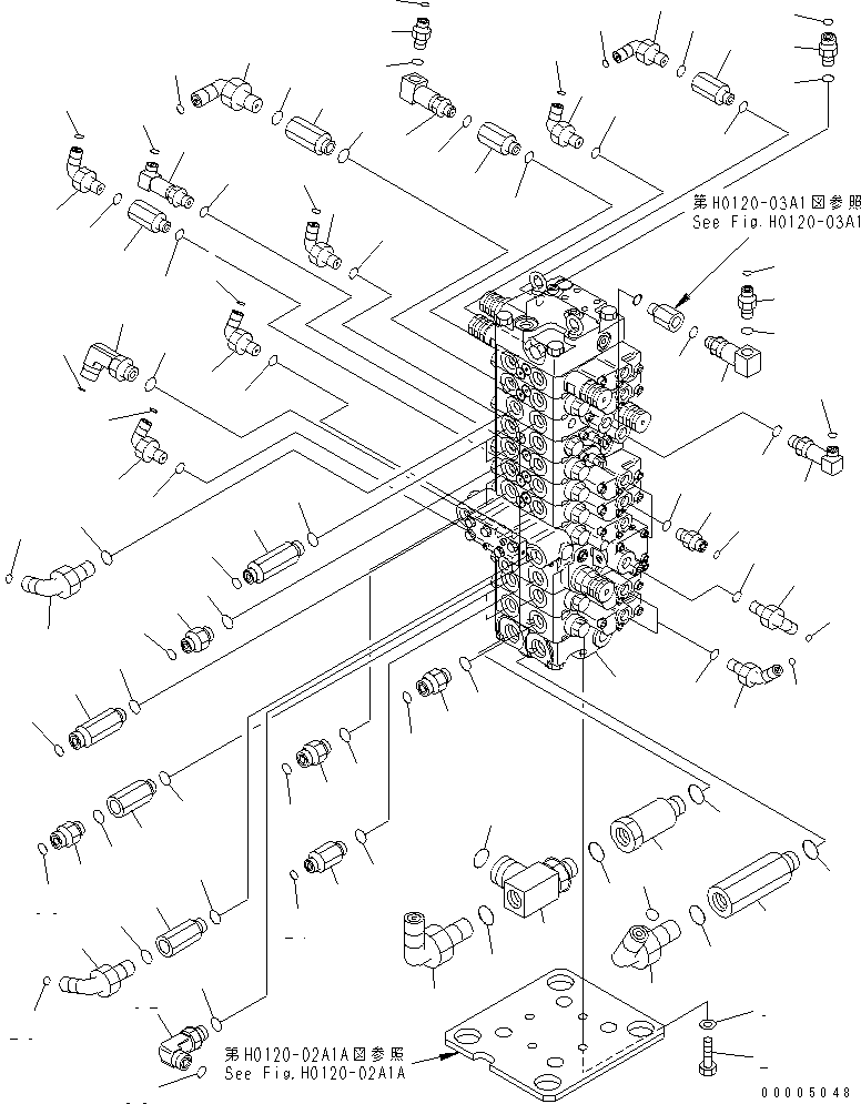 Угольник 02782-1052A KOMATSU