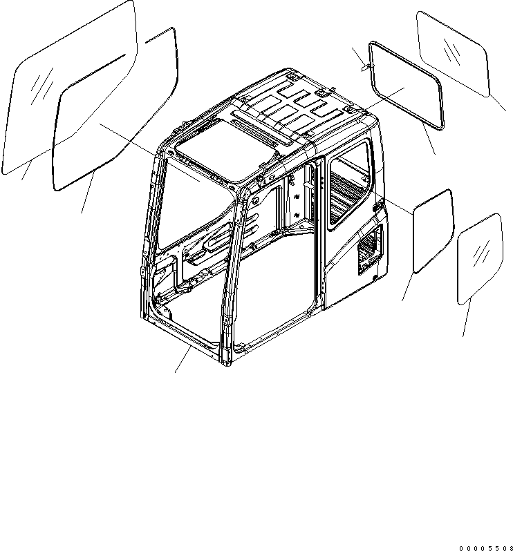 CAB ASS'Y,(WITHOUT RELEASE LEVER) 21M-54-00330 KOMATSU
