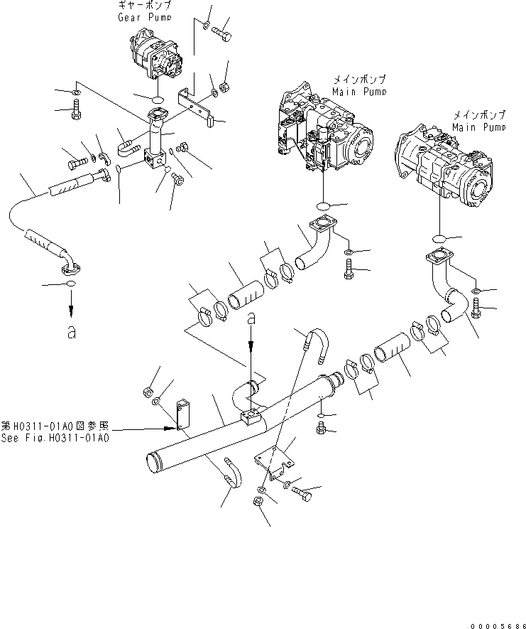 Шланг 07298-01409 KOMATSU