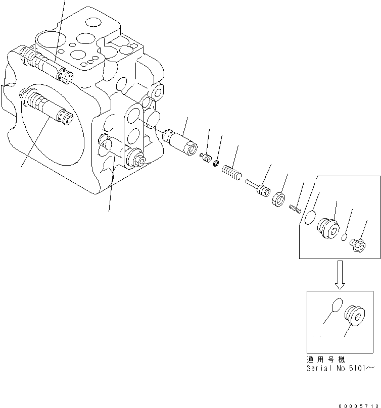 Клапан в сборе, предохранительный 720-2M-03540 KOMATSU