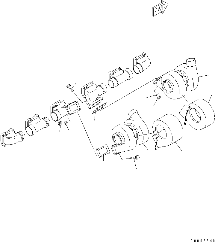 TURBOCHARGER ASS'Y,(SEE FIG.A1530-B6B2B) (6162-84-8401) KOMATSU