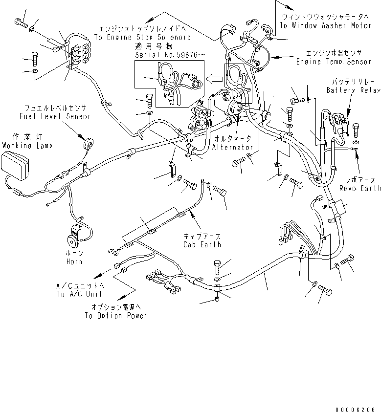 WIRING HARNESS,(FOR U.S.A.) 201-06-73232 KOMATSU