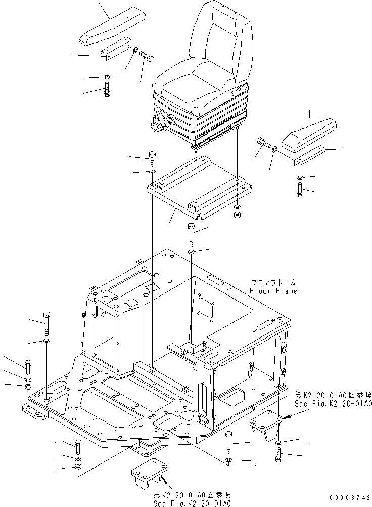 REST,ARM, L.H. 154-57-13110 KOMATSU