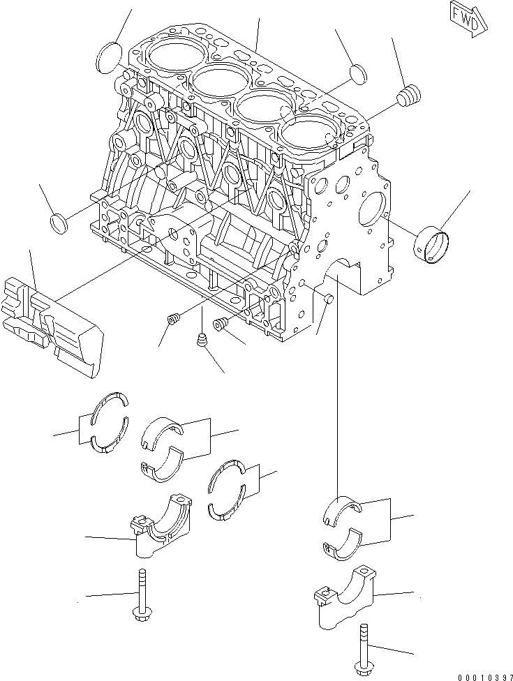 CYLINDER BLOCK, ASSEMBLY YM729602-01560 KOMATSU