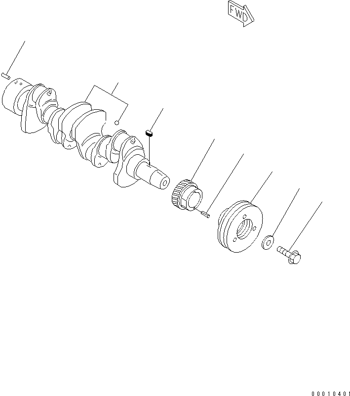 CRANKSHAFT ASS'Y YM129508-21002 KOMATSU