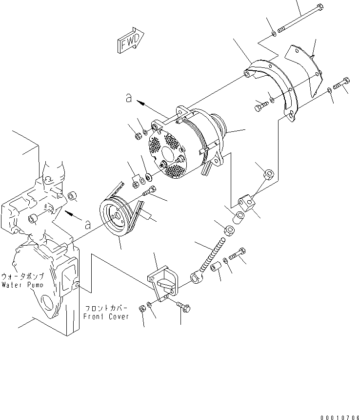 ALTERNATOR A. (60A),(SEE FIG.A6010-C4F8) (600-825-6270) KOMATSU