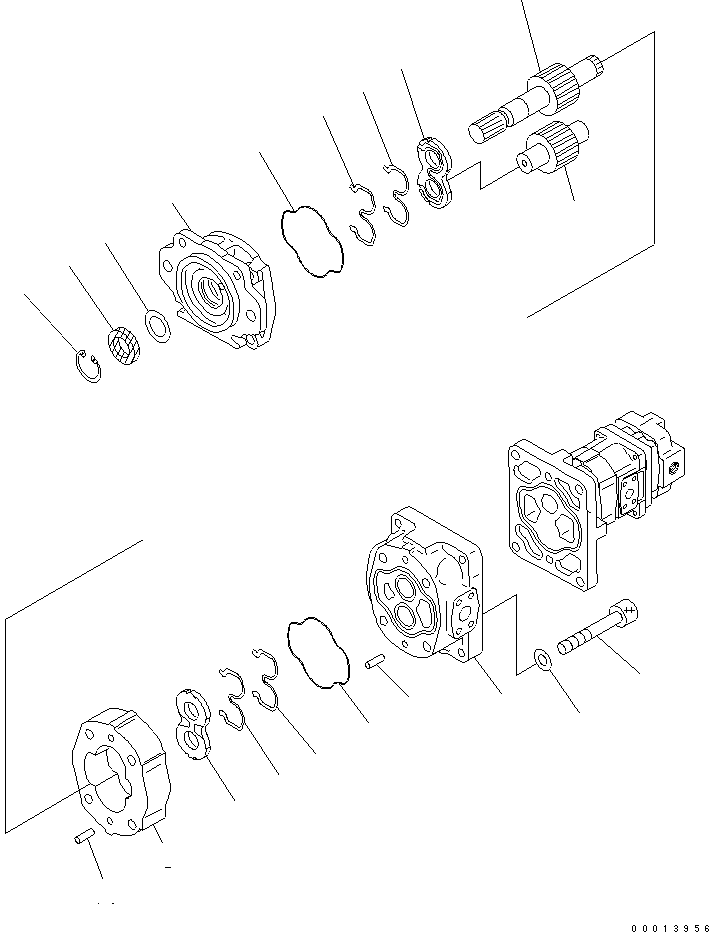 PUMP ASS'Y,(SAR(3)63+SB(1)10+6) 705-56-34690 KOMATSU
