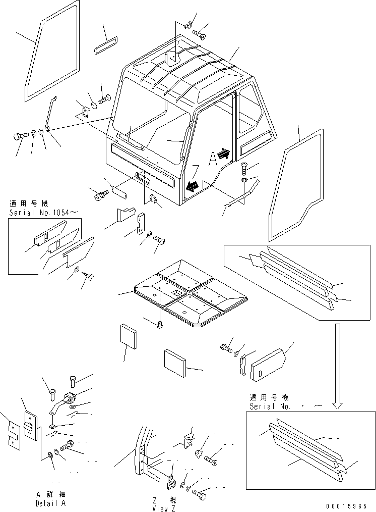 CAB ASS'Y,(FOR EC REG.) (DEFROST GLASS) 569-54-64E01 KOMATSU
