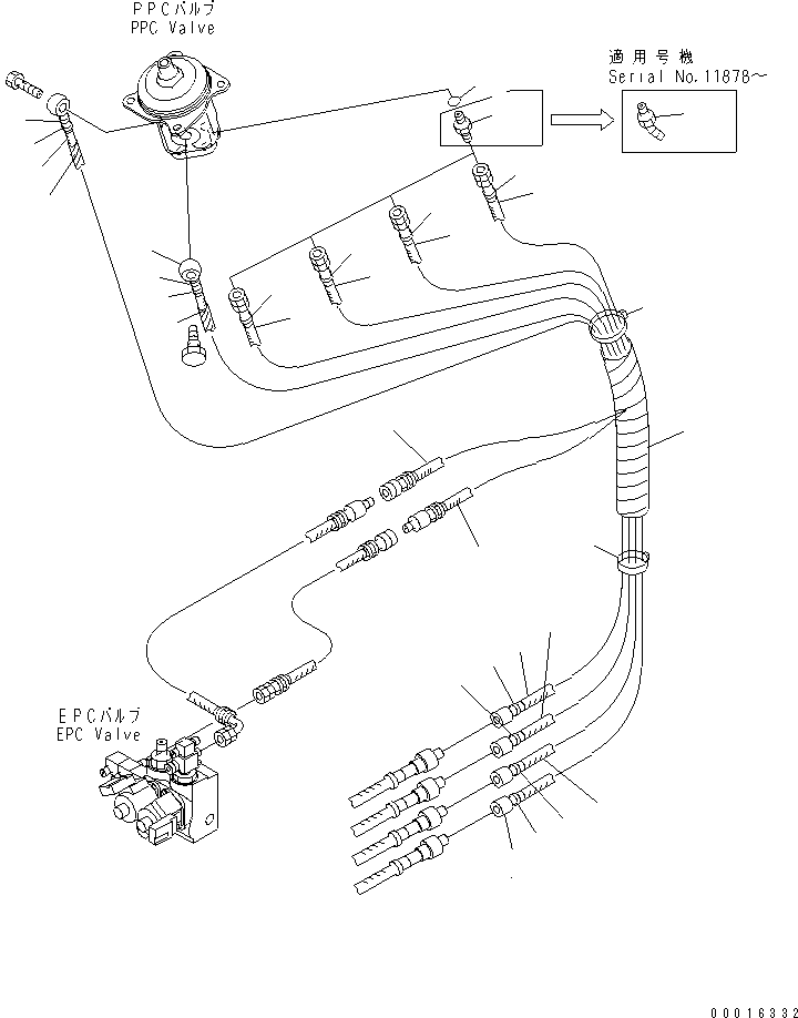 HOSE,(P.P.C.(R.H.) T - EPC T) 22L-62-14740 KOMATSU