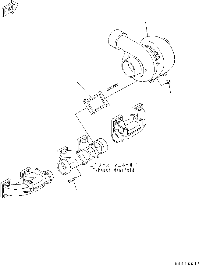 TURBOCHARGER ASS'Y,(SEE FIG.0155) (6505-11-8722) KOMATSU