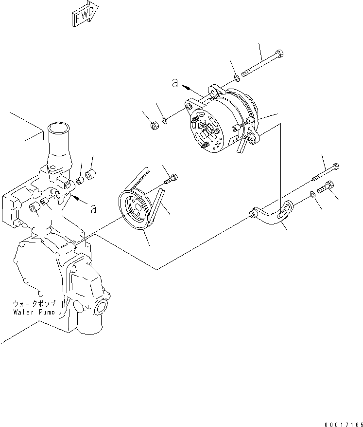 ALTERNATOR A. (50A),(WITH NON HARDENING PULLEY) (600-821-9260) KOMATSU