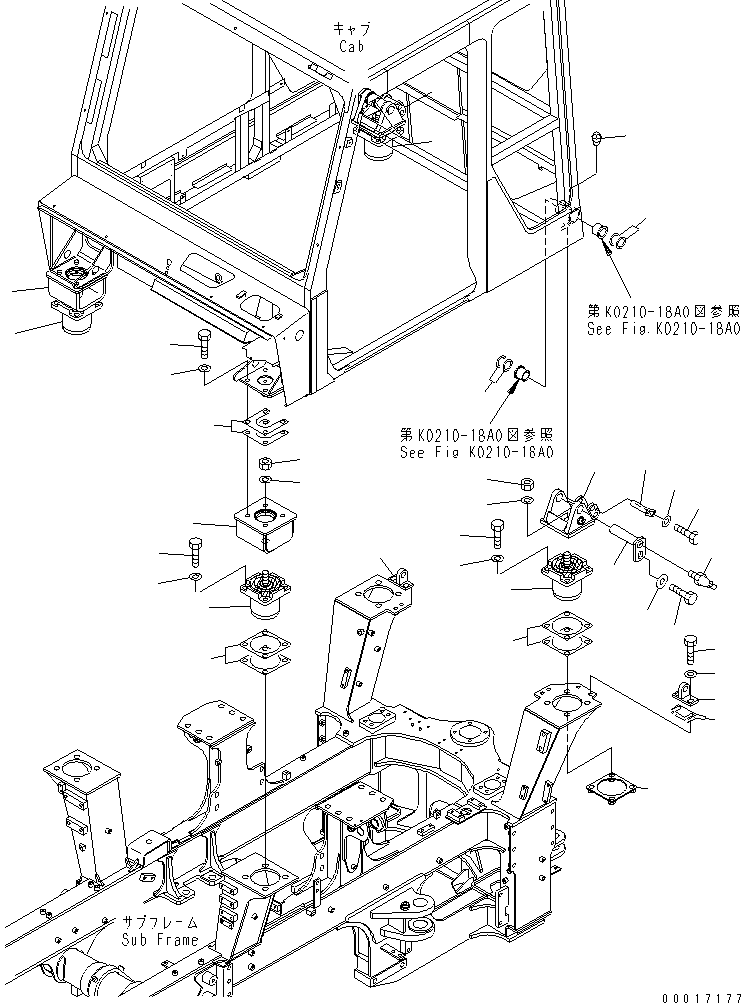 Кронштейн правый 56D-54-16110 KOMATSU