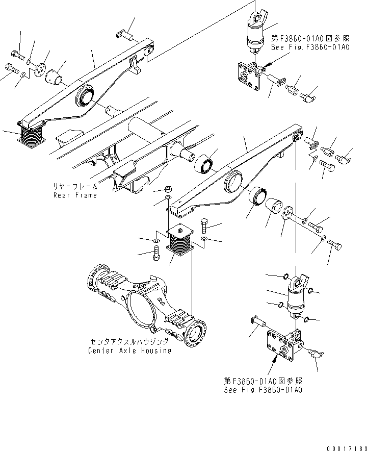 CYLINDER ASS'Y,SUSPENSION, REAR (56D-50-14003) KOMATSU