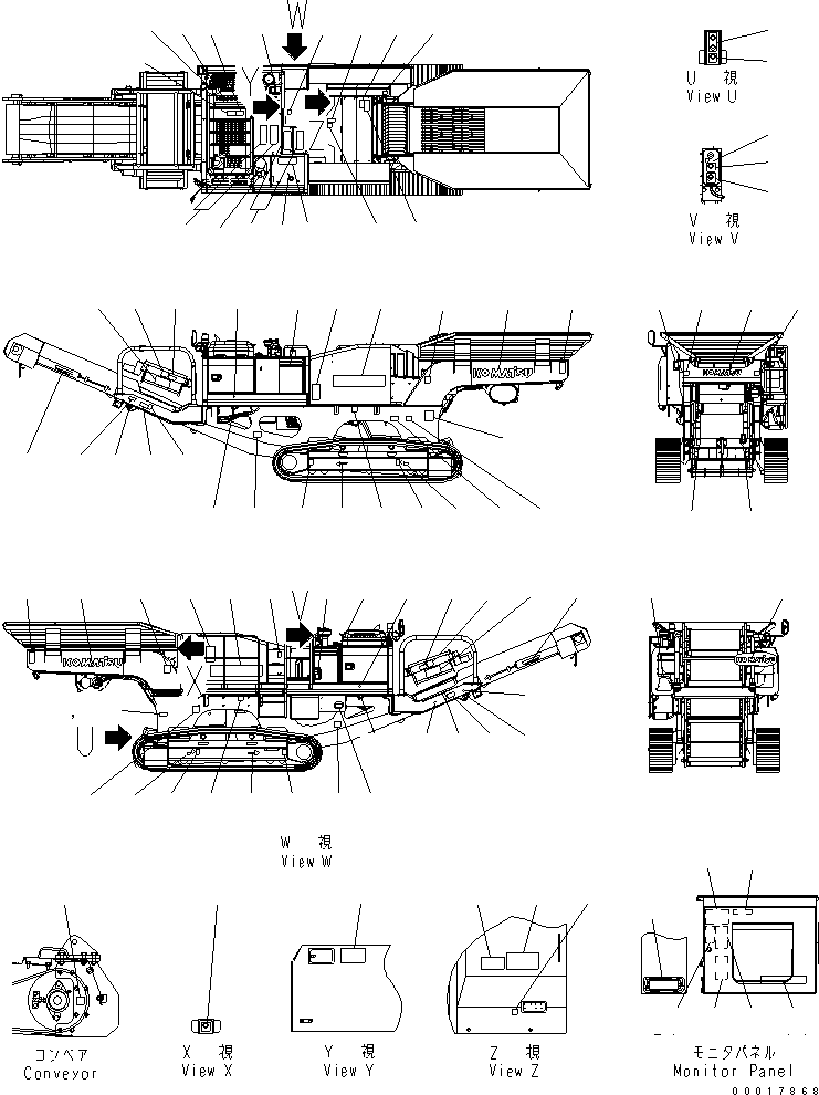 Табличка с инструкцией 09650-52104 KOMATSU