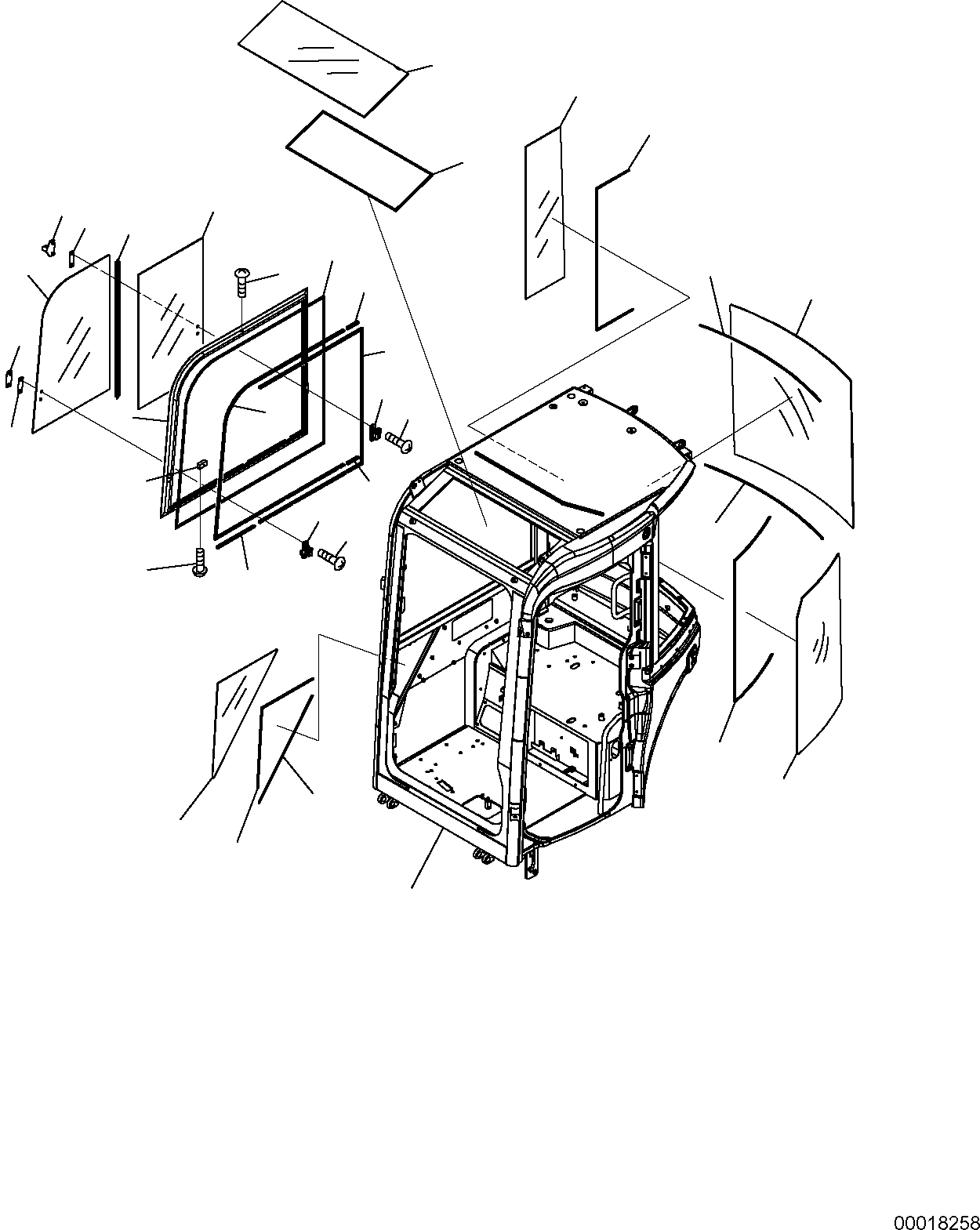 OPERATOR'S CAB, ASSY. 22M-54-R0061 KOMATSU