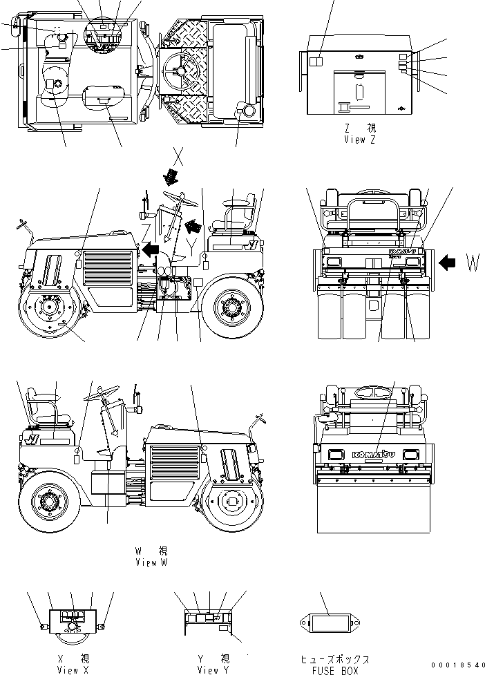 PLATE¤ CAUTION,FUEL INLET 09652-01121 KOMATSU