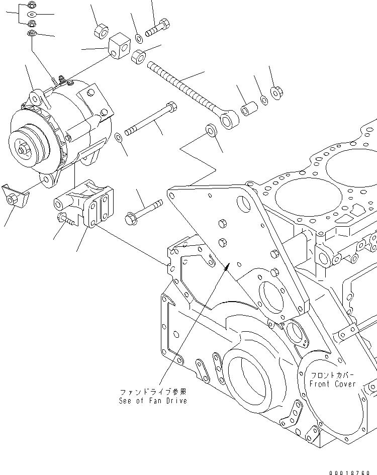 ALTERNATOR A. (50A),(SEE FIG.A6010-B3N4) (600-821-9690) KOMATSU