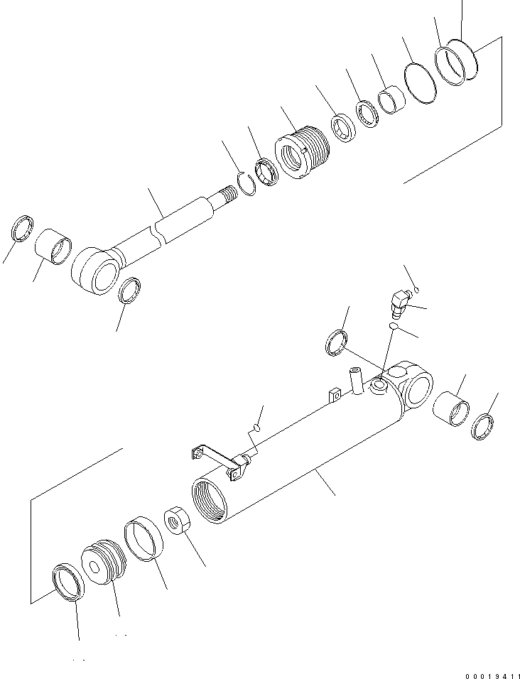 CYLINDER GROUP,L.H. (\8\707-00-XE680) KOMATSU