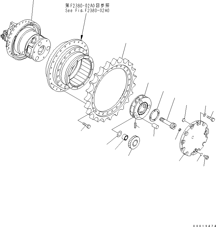 MOTOR ASS'Y,L.H. (706-86-01592) KOMATSU