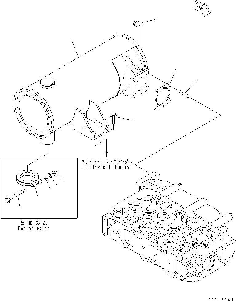 Глушитель YM129240-13550 KOMATSU