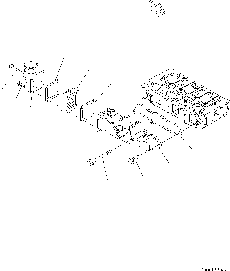 MANIFOLD,AIR INTAKE YM119802-12100 KOMATSU