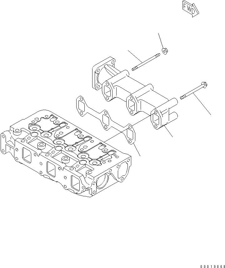 MANIFOLD,EXHAUST YM119802-13129 KOMATSU