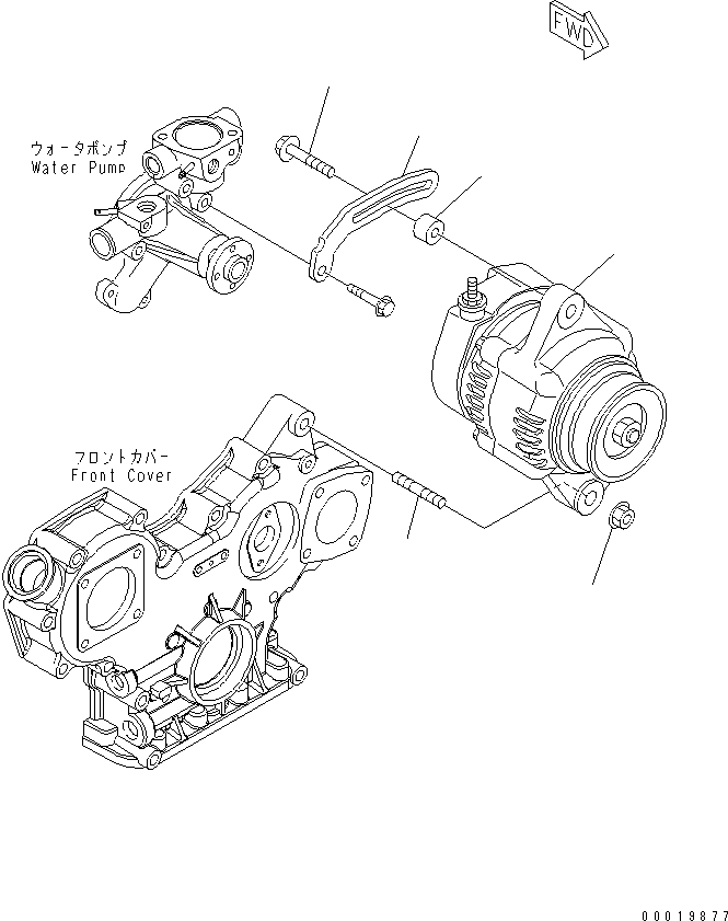 BOLT, ADJUSTING YM119802-77340 KOMATSU
