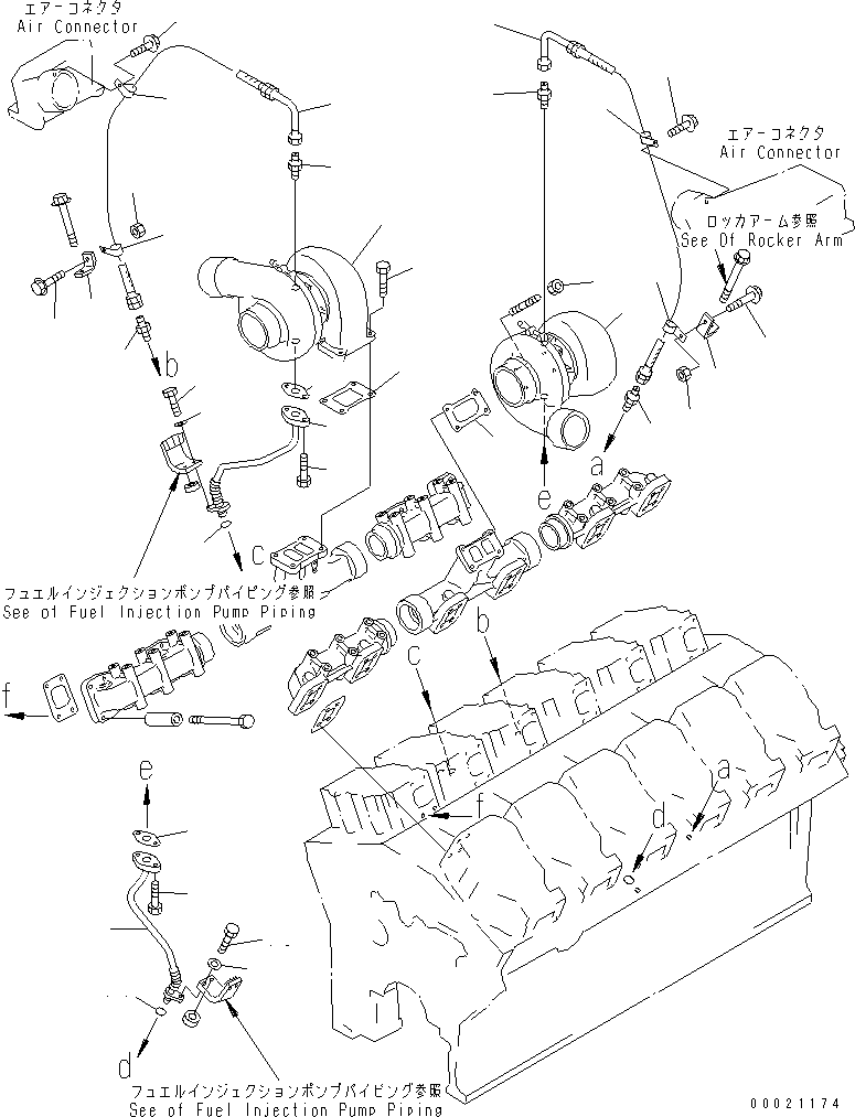 TURBOCHARGER ASS'Y,R.H. (SEE FIG.A1530-B7A9) (6505-51-5041) KOMATSU