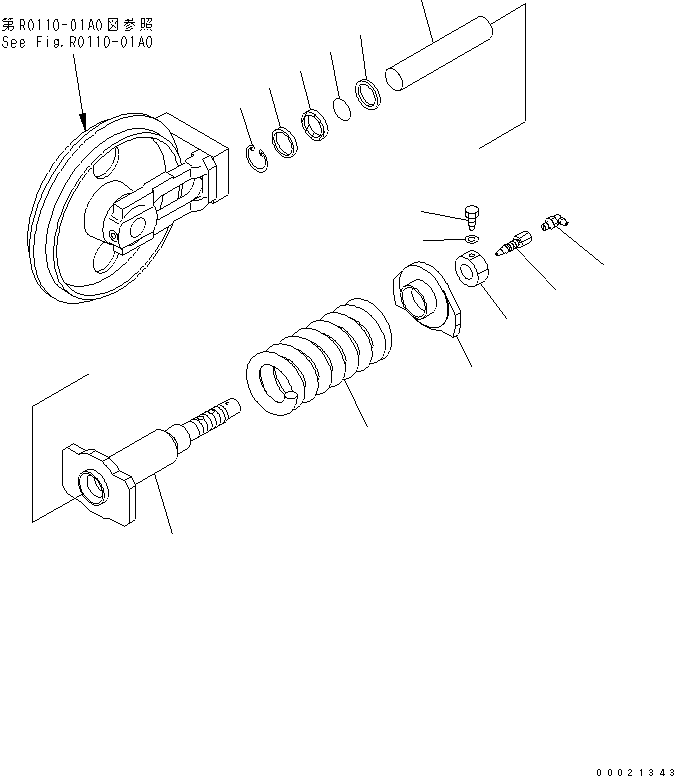 SPRING ASS'Y,(FOR RUBBER SHOE) 22F-30-00221 KOMATSU