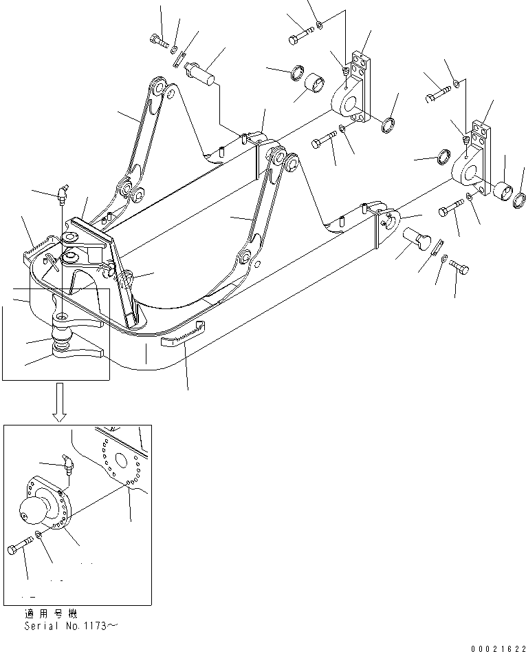 Кронштейн левый (сварной) 13G-72-61251 KOMATSU