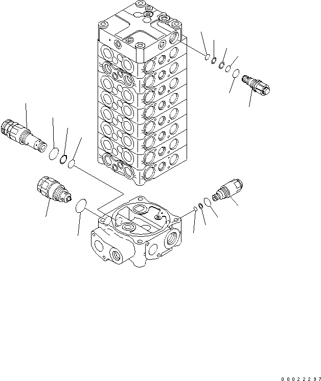 VALVE ASSEMBLY, 8-SPOOL (723-58-17500) KOMATSU