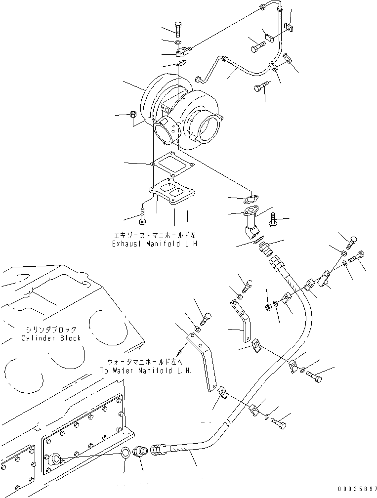TURBOCHARGER ASS'Y,L.H. (SEE FIG.A1530-C8A1) (6502-30-8051) KOMATSU
