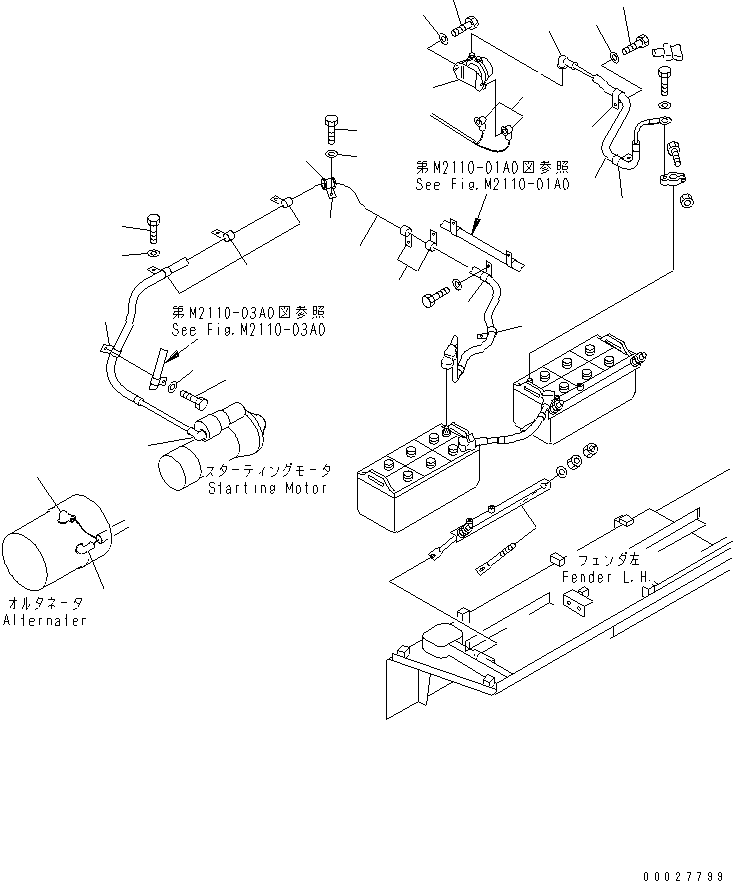 CABLE,BATTERY 175-06-61250 KOMATSU
