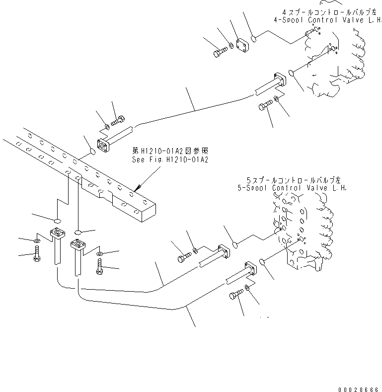 Трубка левая 21T-62-67340 KOMATSU