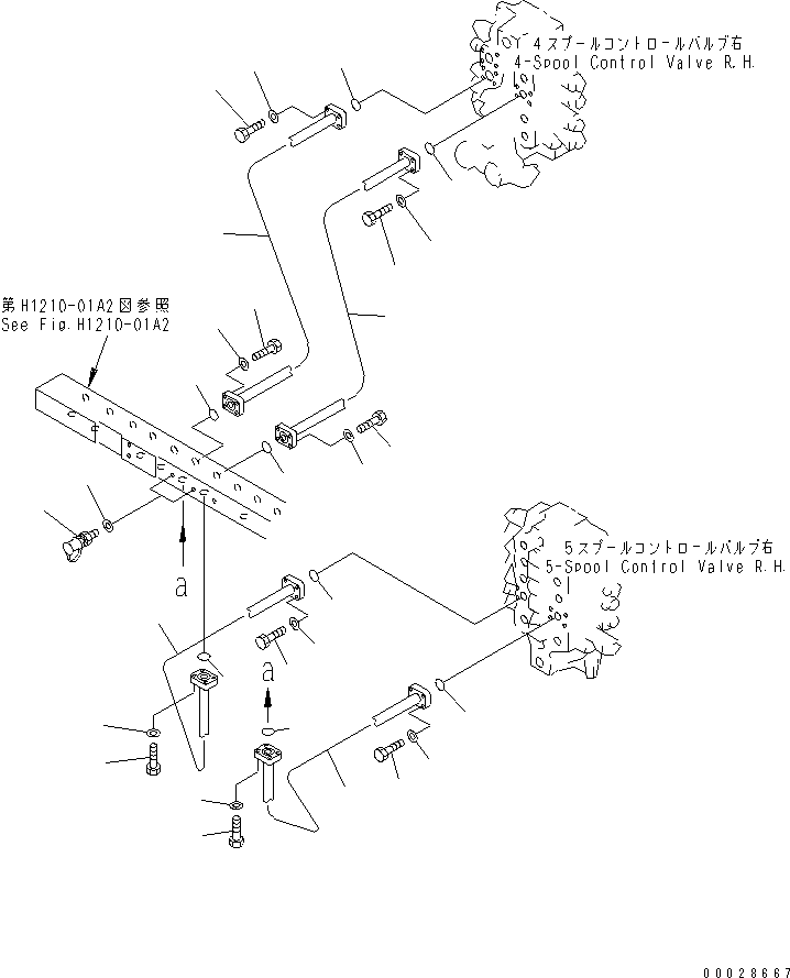 Трубка правая 21T-62-67390 KOMATSU