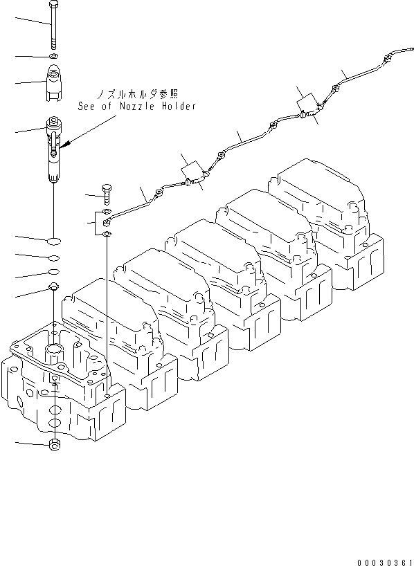 NOZZLE HOLDER ASS'Y,(SEE FIG.A4210-B4D4) (6211-12-3100) KOMATSU