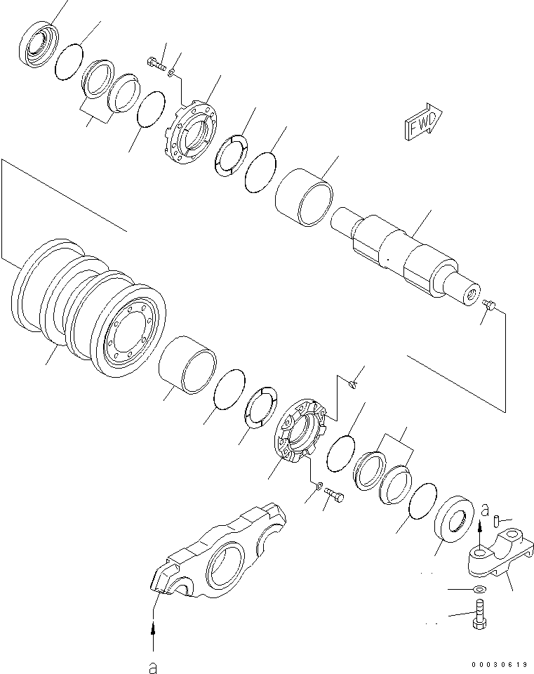 Track Roller Assembly, Double Flange 198-30-00551 KOMATSU