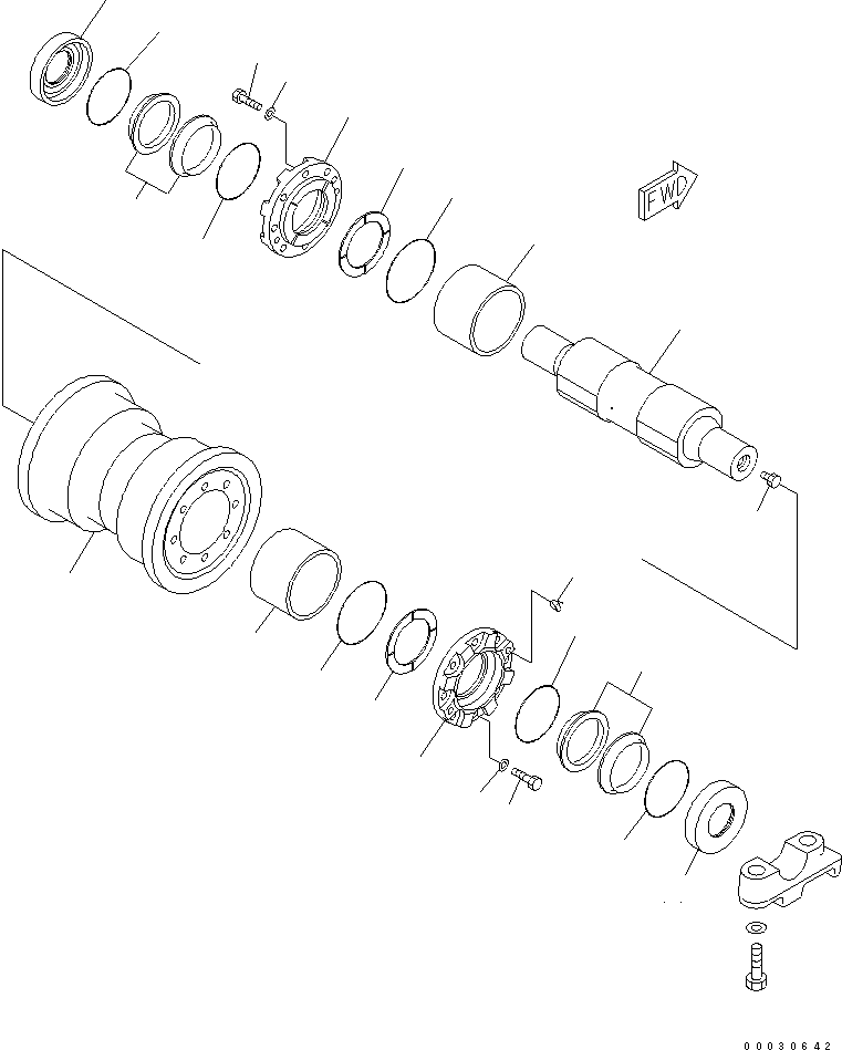 TRACK ROLLER ASS'Y,SINGLE 198-30-00640 KOMATSU
