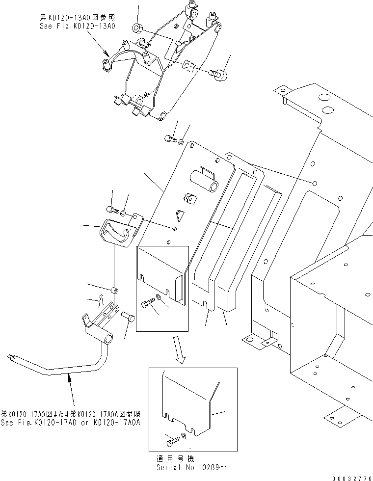 Кронштейн правый 22L-43-11210 KOMATSU