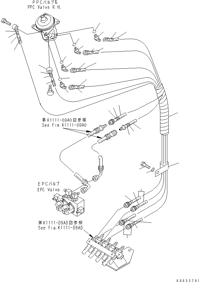 HOSE ASS'Y,(R.H.) 22L-62-14700 KOMATSU