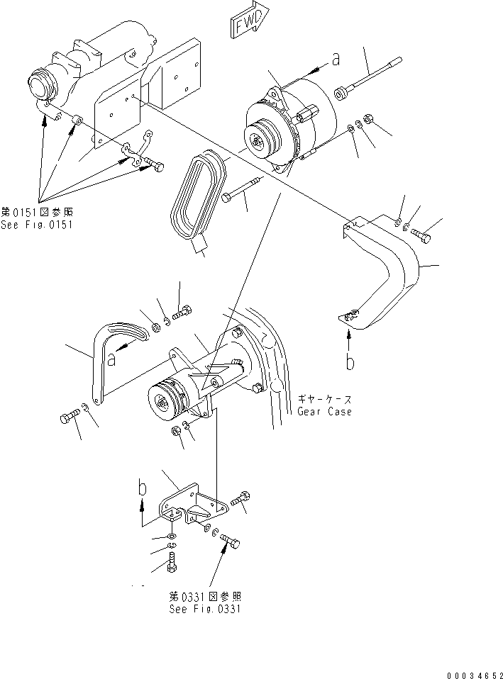 Комплект клиновых ремней 600-736-9380 KOMATSU