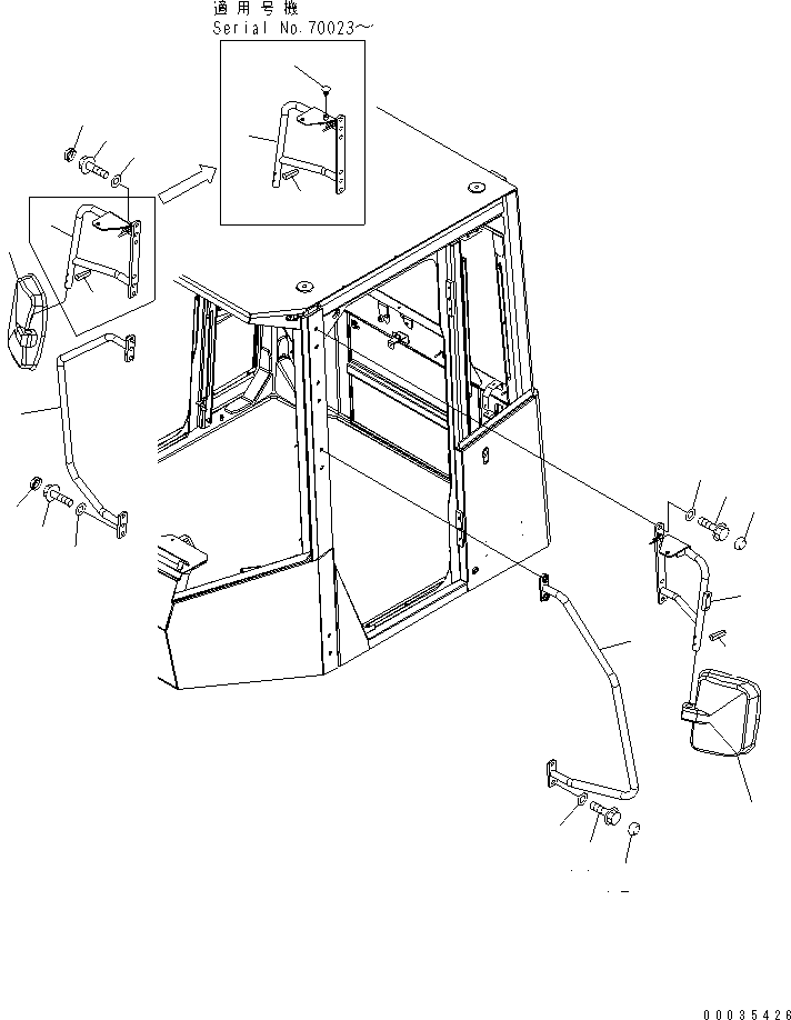 HANDRAIL,L.H. 421-54-35113 KOMATSU