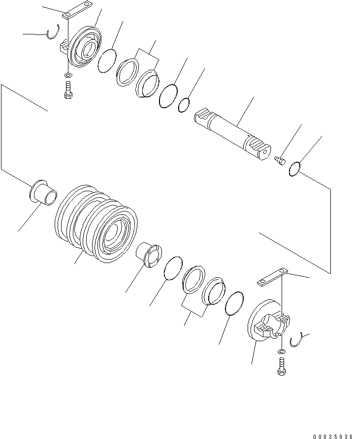 TRACK ROLLER ASS'Y,DOUBLE FLANGE 14X-30-00136 KOMATSU